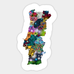 Spirograph Patterned Portugal Regions Map Sticker